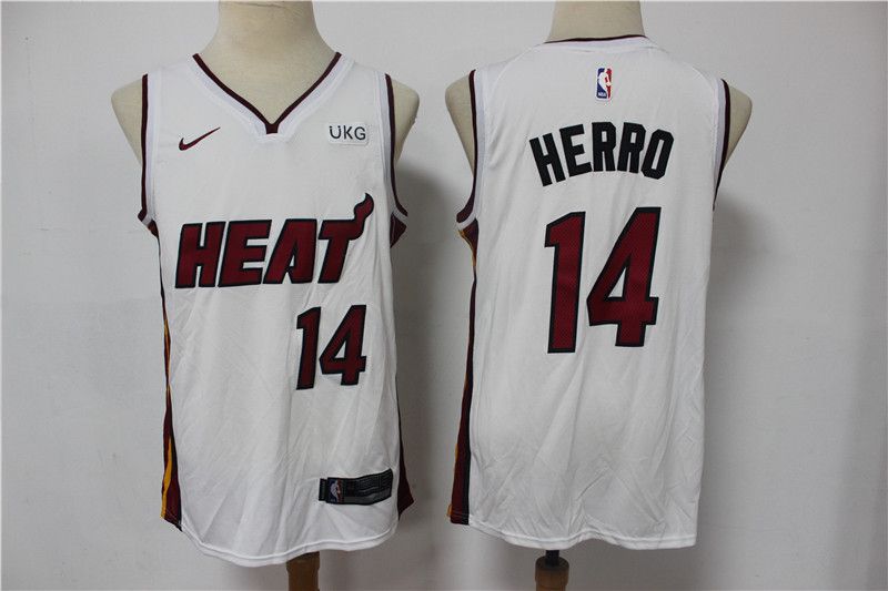 Men Miami Heat #14 Herro White Game Nike 2021 NBA Jersey